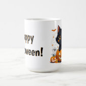 Mug d'Halloween avec chat mignon et citrouille (Centre)