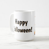 Mug d'Halloween avec chat mignon et citrouille (Devant gauche)