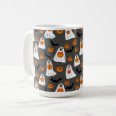 Mug d'Halloween avec Fantômes de chien Citrouilles (Devant gauche)