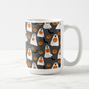 Mug d'Halloween avec Fantômes de chien Citrouilles