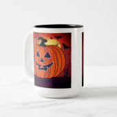 Mug d'Halloween Citrouille vibrante (Devant gauche)