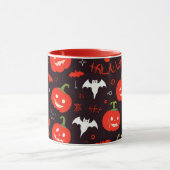 Mug d'Halloween rouge avec Fantômes Éffrayants et  (Centre)