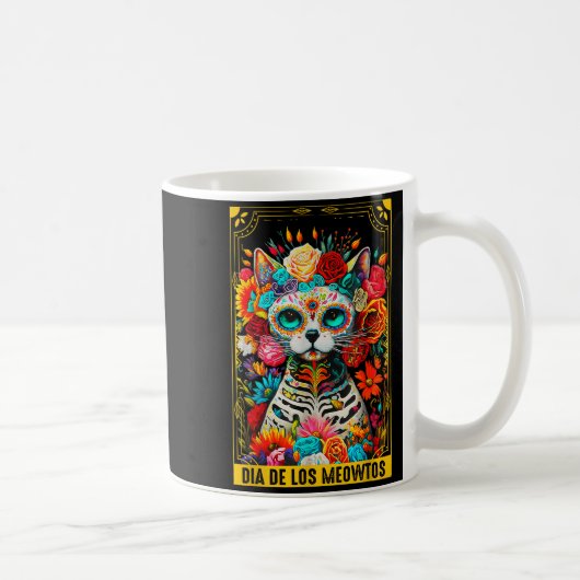 Mug Dia De Los Meowtos Sugar Skull Cat Gift (Droite)