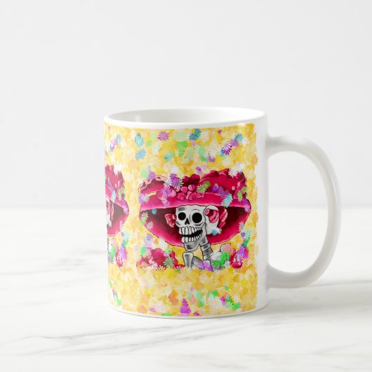 Mug Dia De Los Muertos Calavera Catrina en rouge (Droite)