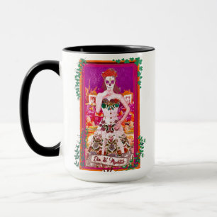 Mug Dia de los Muertos Catrina avec violet et vert