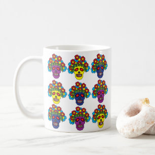 Mug Dia De Los Muertos Crâne Floral Dia De Los Muertos