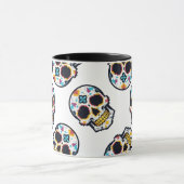 Mug Dia De Los Muertos Pixelated Skull Pattern (Centre)