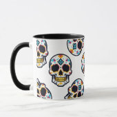Mug Dia De Los Muertos Pixelated Skull Pattern (Gauche)