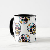 Mug Dia De Los Muertos Pixelated Skull Pattern (Devant gauche)