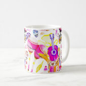 Mug Dia De Los Muertos - Squelette, Chien, Musique Mex (Devant droit)