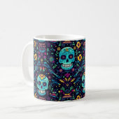 Mug Día de Muertos Reverie : Turquoise Sugar Skull Spe (Devant gauche)
