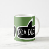 Mug DIA DUIT ! Irish Gaelic Grey Speech Bubble (Devant droit)