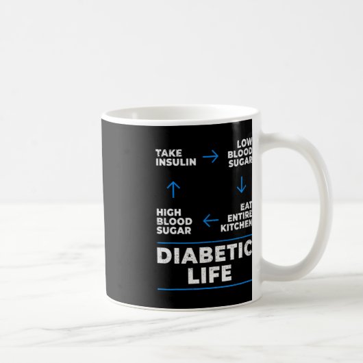 Mug Diabète Cycle de vie amusant Sensibilisation au di (Droite)
