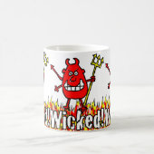 Mug Diable méchant avec trident dans les flammes (Centre)