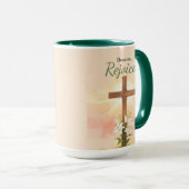 Mug Diacre Pâques Réjouissez-vous Croix et Lys (Devant droit)