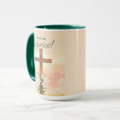 Mug Diacre Pâques Réjouissez-vous Croix et Lys (Devant gauche)