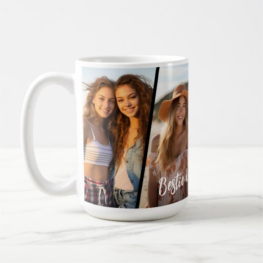 Mug Diagonal Photo Collage - 4 Photos Fun Weekend (Gauche)