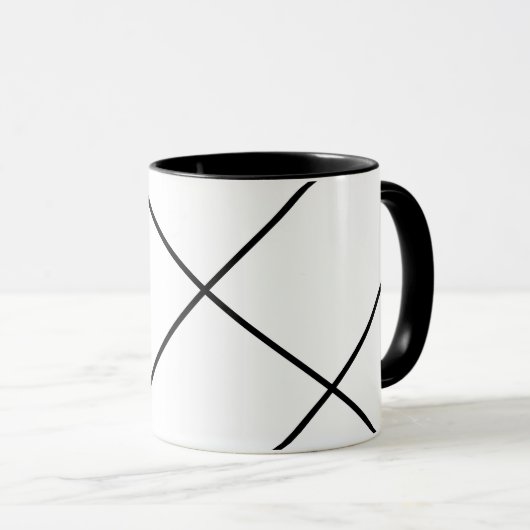 Mug Diagonal Stripes sur Musique noire et blanche (Devant droit)