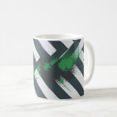 Mug Diagonal Stripes with Green Paint Splashes (Devant droit)