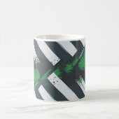 Mug Diagonal Stripes with Green Paint Splashes (Centre)