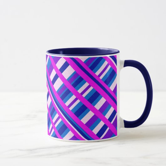 Mug Diagonale bleue rose violet (Droite)