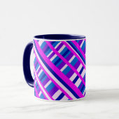 Mug Diagonale bleue rose violet (Devant gauche)