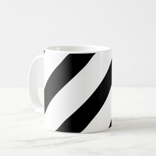 Mug Diagonale noire et blanche (Devant gauche)