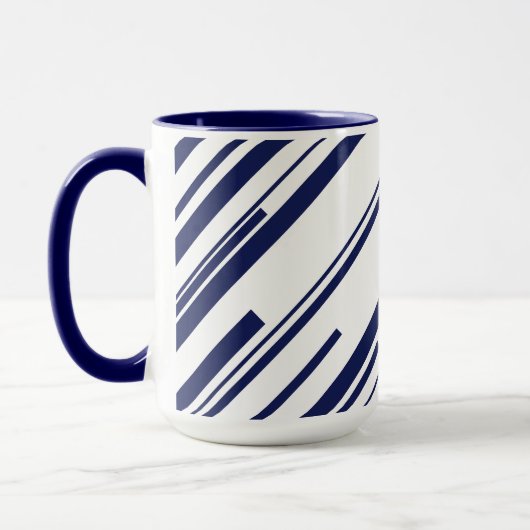 Mug Diagonales en bleu et blanc (Gauche)