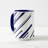 Mug Diagonales en bleu et blanc (Devant gauche)