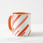 Mug Diagonales en orange et blanc (Devant gauche)