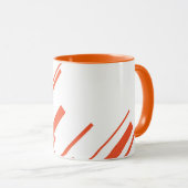 Mug Diagonales en orange et blanc (Devant droit)