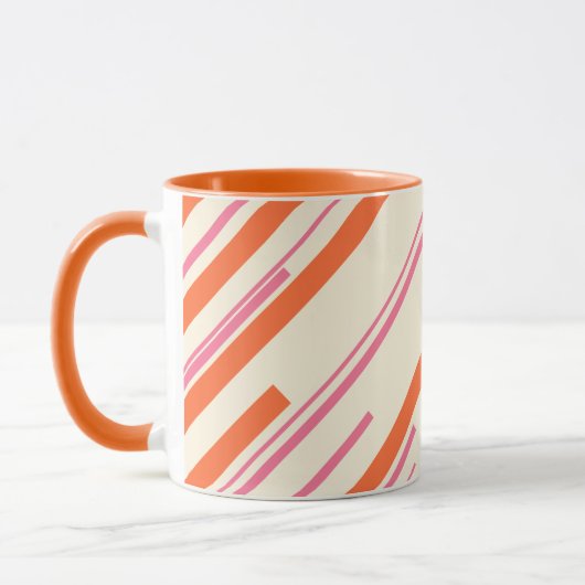 Mug Diagonales - Rose, Orange et Crème (Gauche)