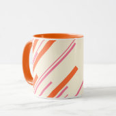 Mug Diagonales - Rose, Orange et Crème (Devant gauche)