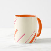 Mug Diagonales - Rose, Orange et Crème (Devant droit)