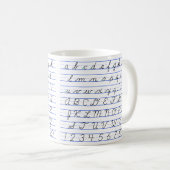Mug Diagramme alphabétique anglais en écriture manuscr (Devant droit)