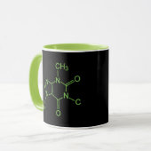 Mug Diagramme chimique de la molécule de caféine (Devant gauche)