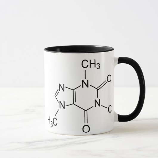 Mug Diagramme chimique de la molécule de caféine (Droite)