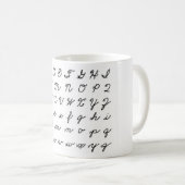 Mug diagramme cursif d'écriture (Devant droit)