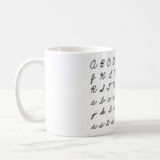 Mug diagramme cursif d'écriture (Gauche)