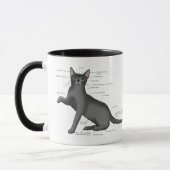 Mug Diagramme d'anatomie de chat drôle Humour Nerd (Gauche)