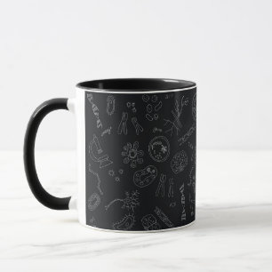Mug Diagramme de biologie motif blanc sur noir