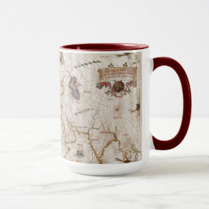 Mug Diagramme de Portolan du monde 1519