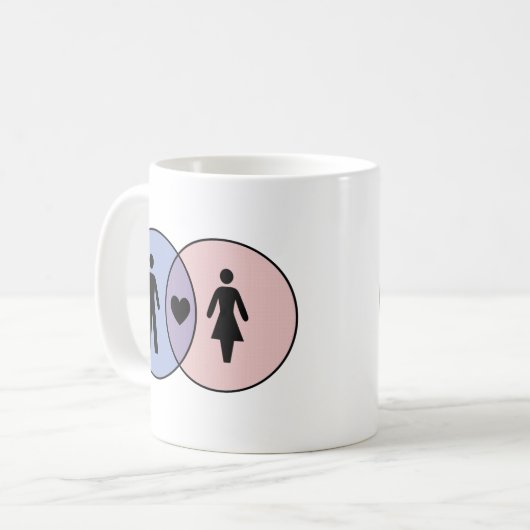 Mug Diagramme de Venn Garçon + Fille (Devant gauche)