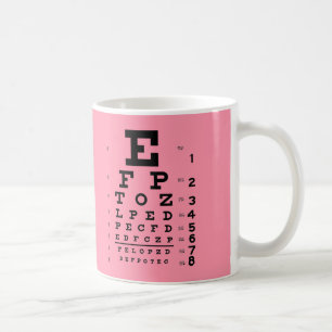 Mug Diagramme d'oeil d'ophthalmologie de rose d'essai