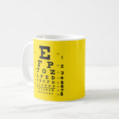 Mug Diagramme d'oeil noir jaune d'ophthalmologie (Devant gauche)