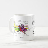 Mug Diagramme humain d'oreille avec la cartographie (Devant gauche)