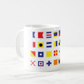 Mug Diagramme nautique de drapeau (Devant gauche)