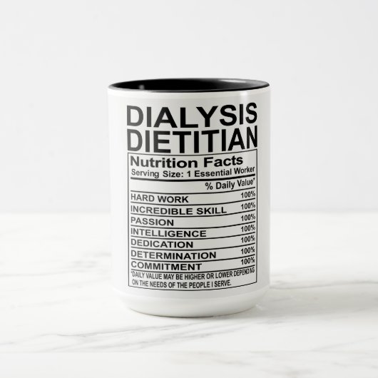 Mug Dialyse Diététiste Nutrition Faits (Centre)