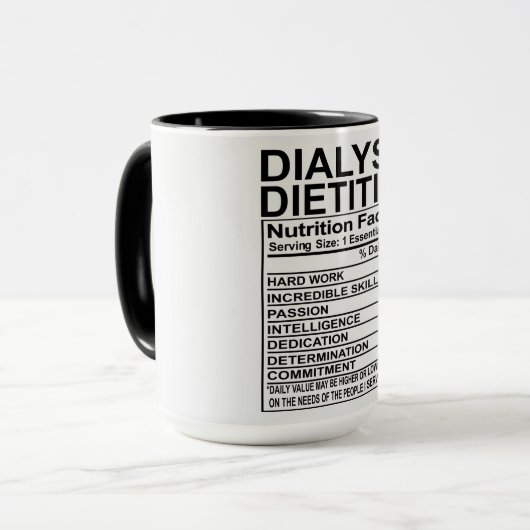 Mug Dialyse Diététiste Nutrition Faits (Devant gauche)