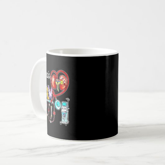 Mug Dialyse Écran Stethoscope Coeur Néphrologie du rei (Devant gauche)